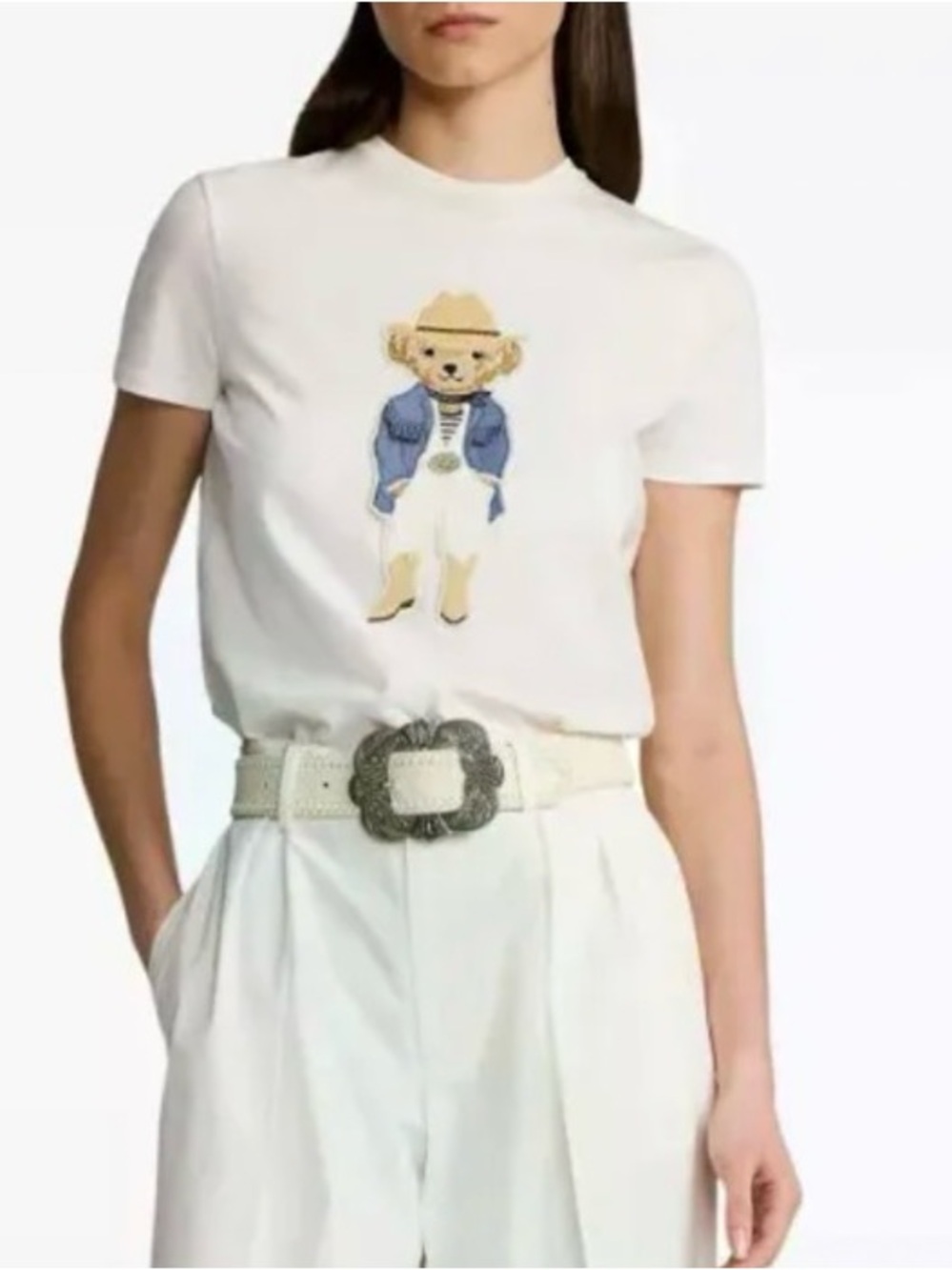Ralph Lauren White Polo Bear Graphic Tee